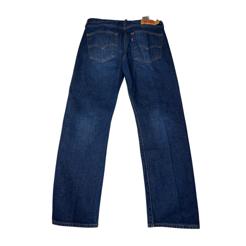 Levi's 501 Mens Dark Wash Button Fly Straight Leg‎ Jeans W32 L29